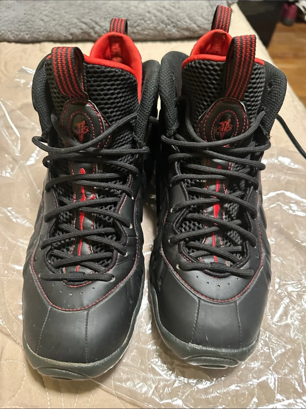 Nike Kids Black and Red High-Top Sneakers